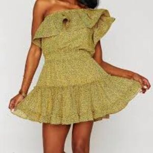 BuddyLove Sofia Wild One Shoulder Ruffle Mini Cocktail Dress Large